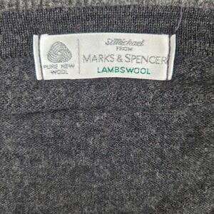 Vintage St Michael Marks & Spencer Lambswool V-Neck‎ Sweater Grey Mens Medium UK